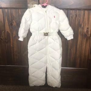 Ralph Lauren Polo White Quilted Snowsuit